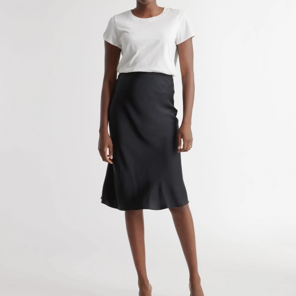 Quince Black Washable Silk Skirt, Size Small, Like New